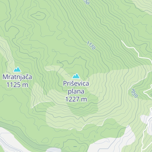 Map of Priševica plana