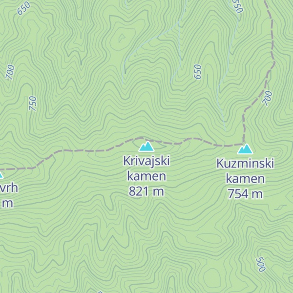 Map of Krivajski kamen