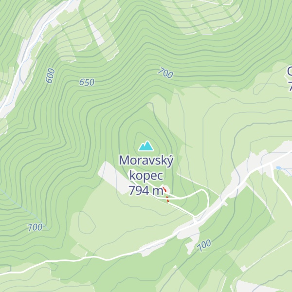 Map of Moravský kopec