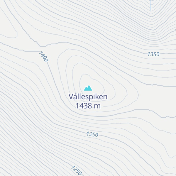 Map of Vállespiken