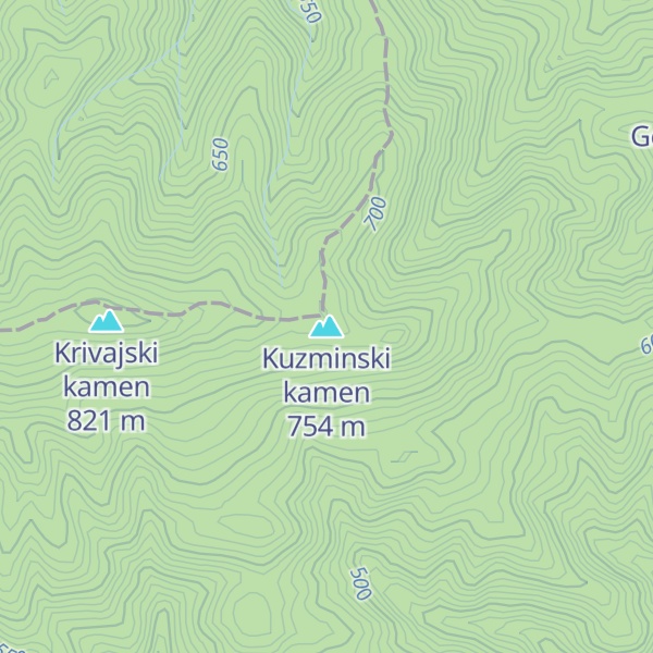 Map of Kuzminski kamen