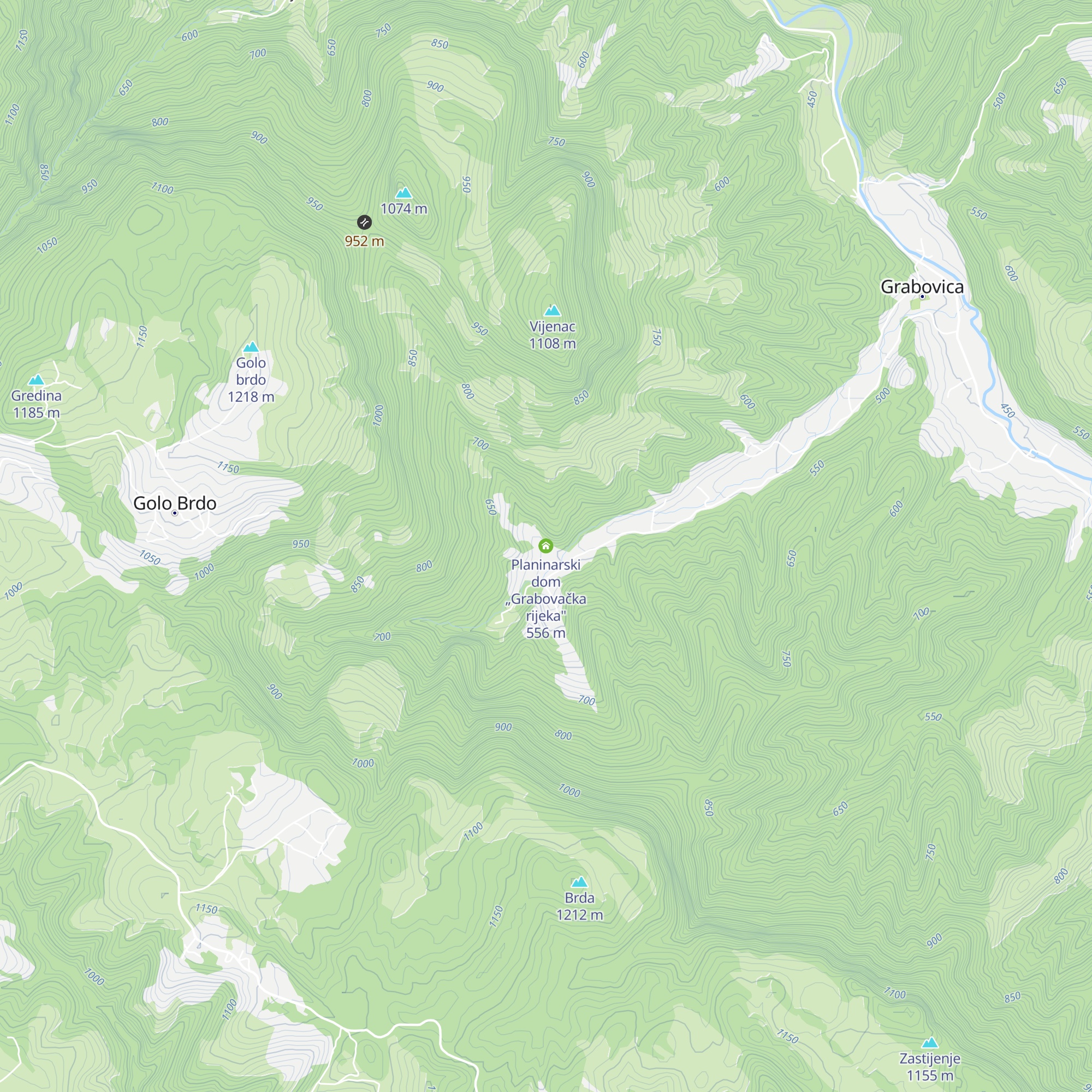 Planinarski dom „Grabovačka rijeka" map