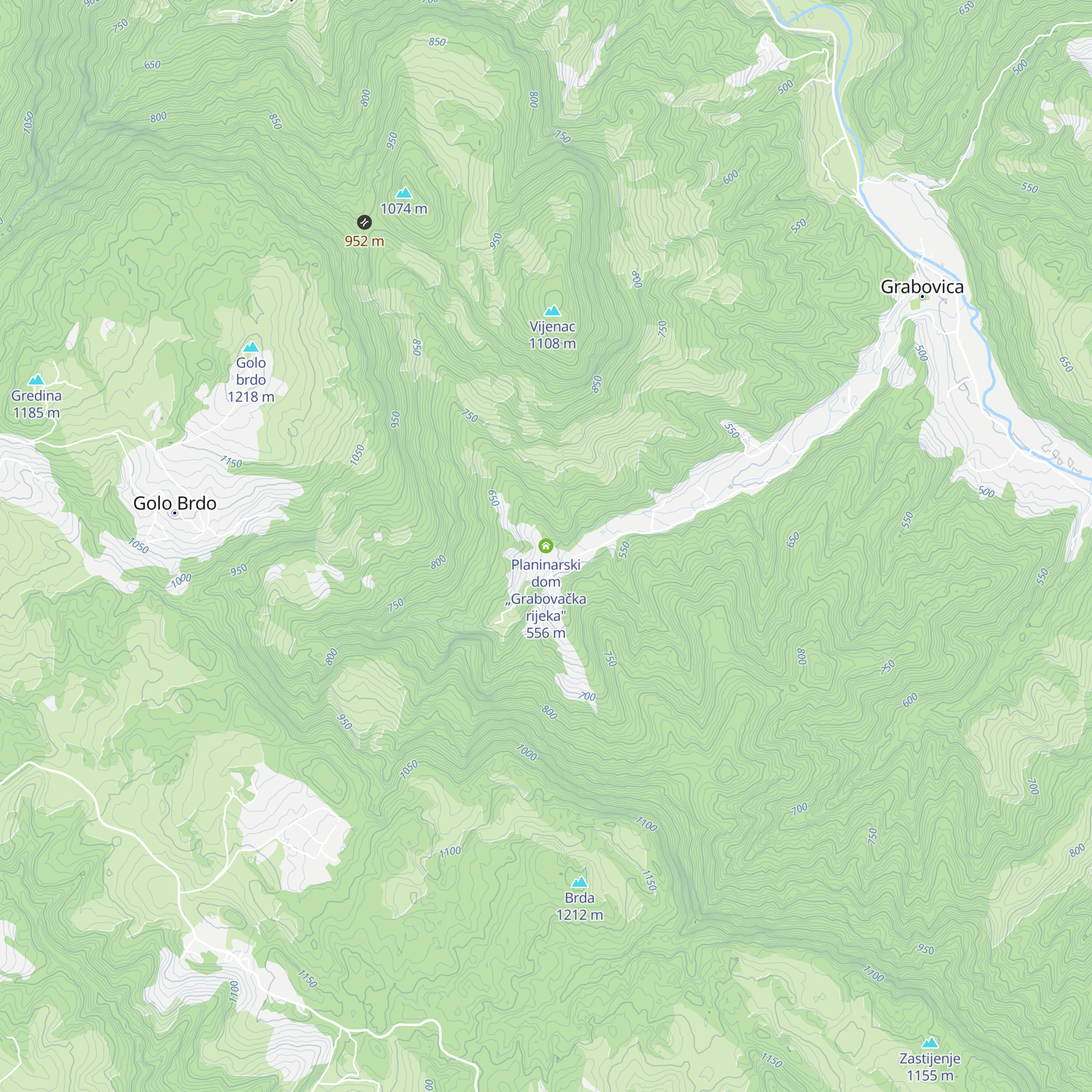 Planinarski dom „Grabovačka rijeka" map