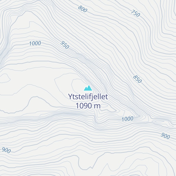 Map of Ytstelifjellet