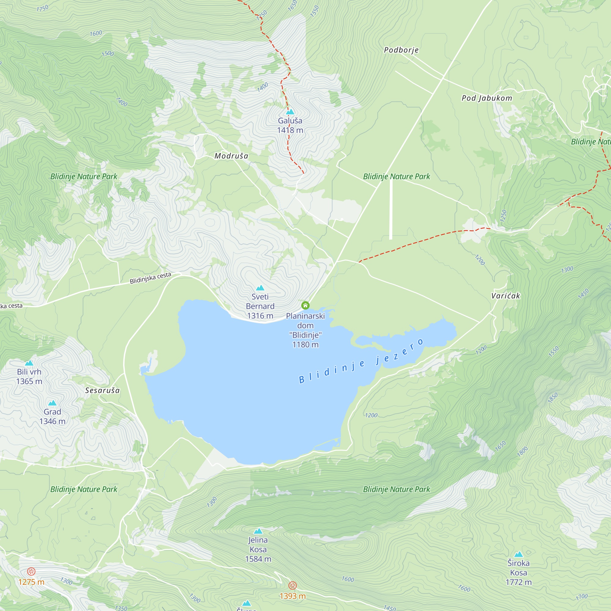 Planinarski dom "Blidinje" map