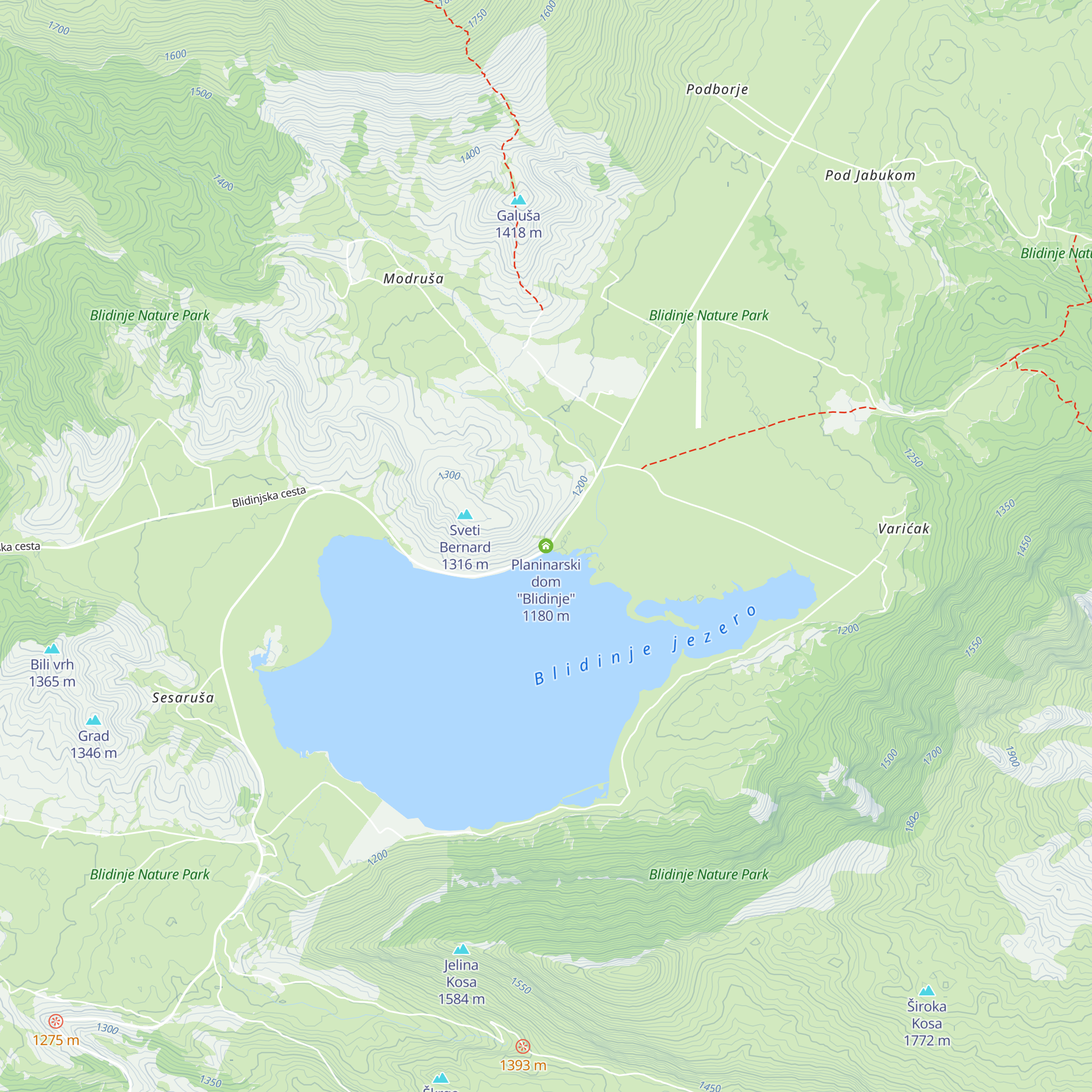 Planinarski dom "Blidinje" map