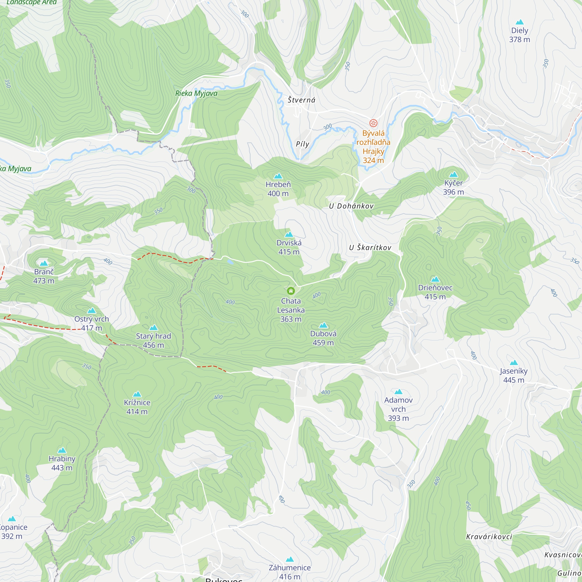 Chata Lesanka map
