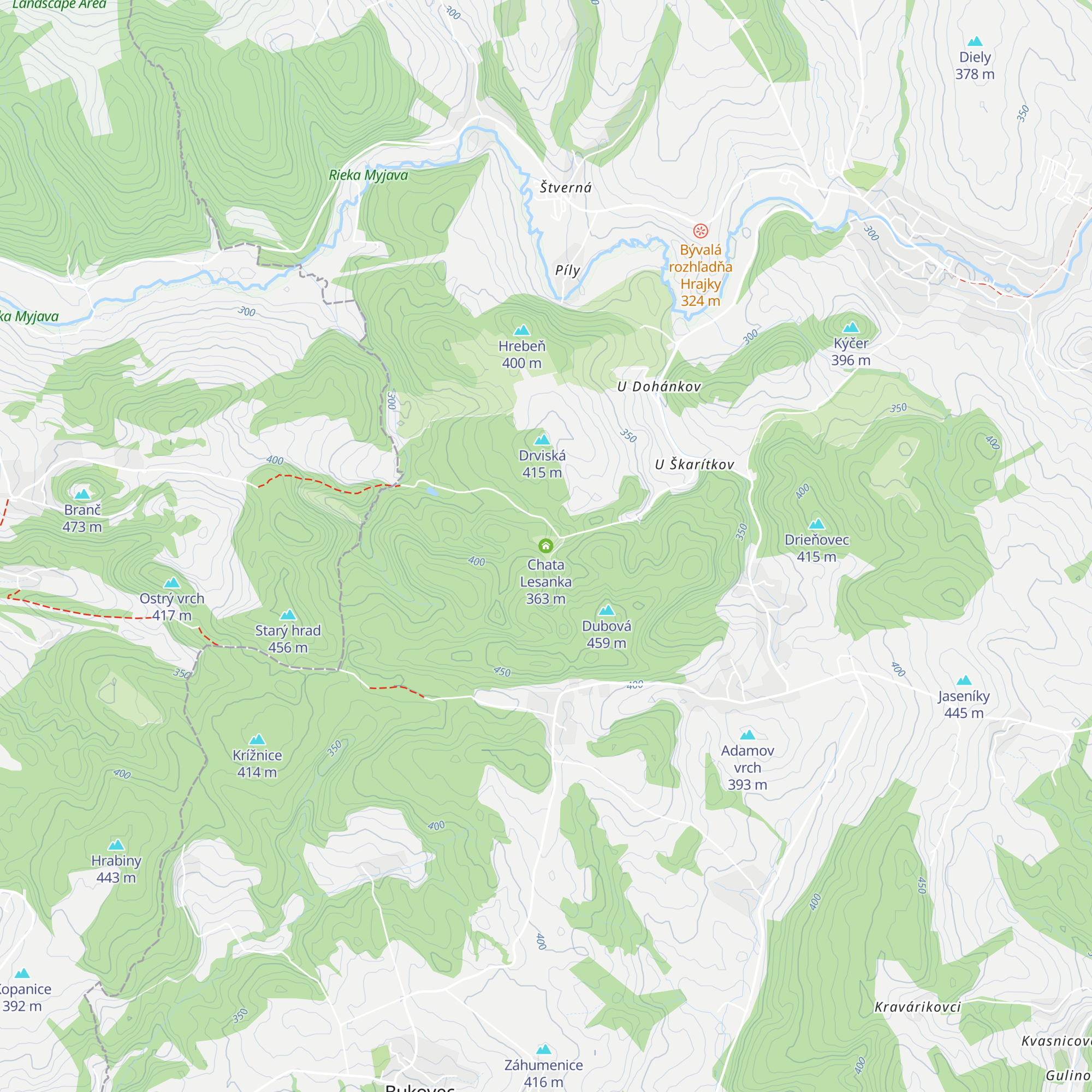 Chata Lesanka map