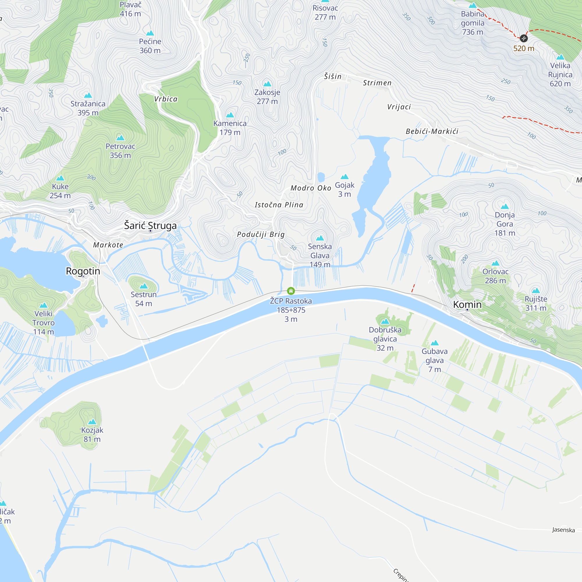 ŽCP Rastoka 185+875 map