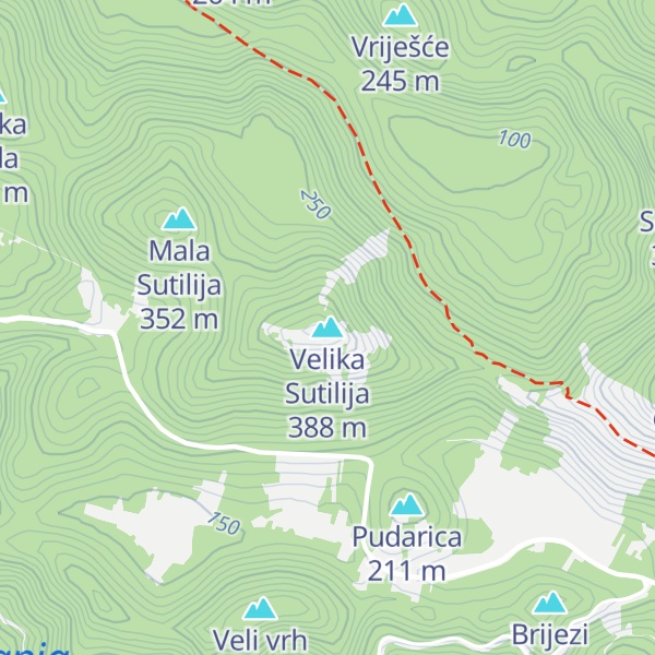 Map of Velika Sutilija