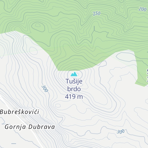 Map of Tušije brdo