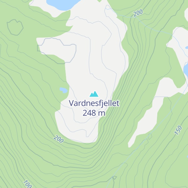 Map of Vardnesfjellet