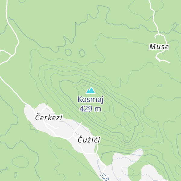 Map of Kosmaj