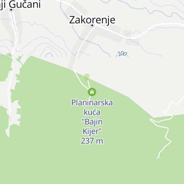 Map of Planinarska kuća "Bajin Kijer"