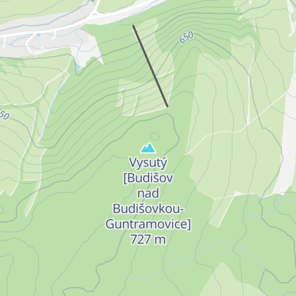 Map of Vysutý [Budišov nad Budišovkou-Guntramovice]