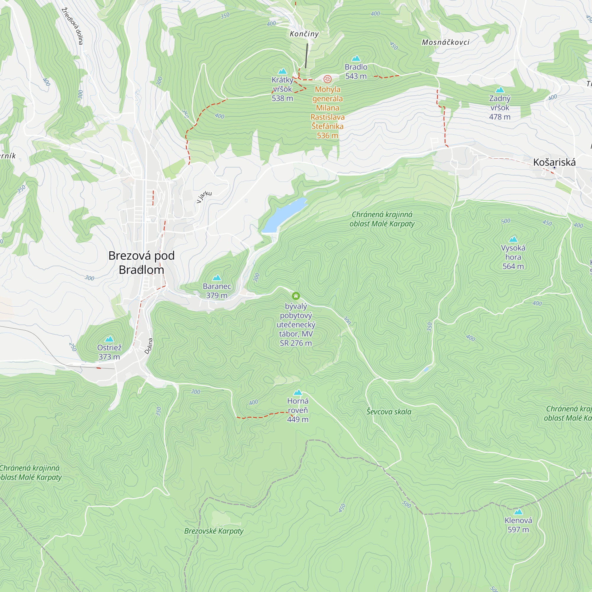 bývalý pobytový utečenecký tábor, MV SR map