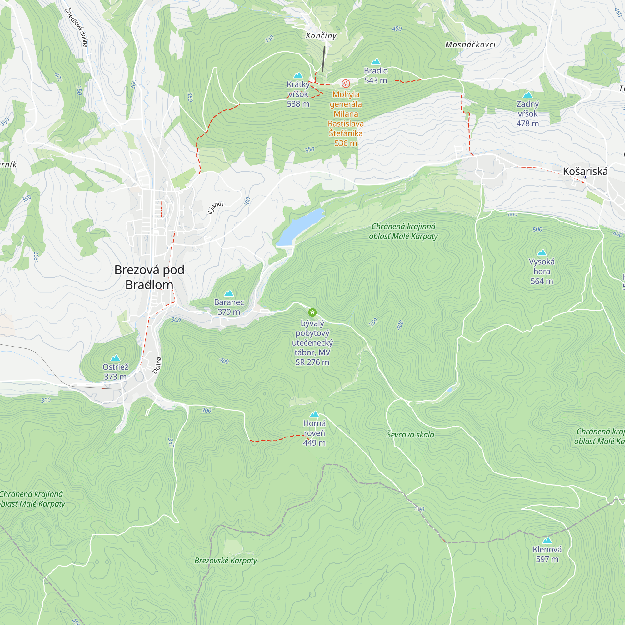 bývalý pobytový utečenecký tábor, MV SR map