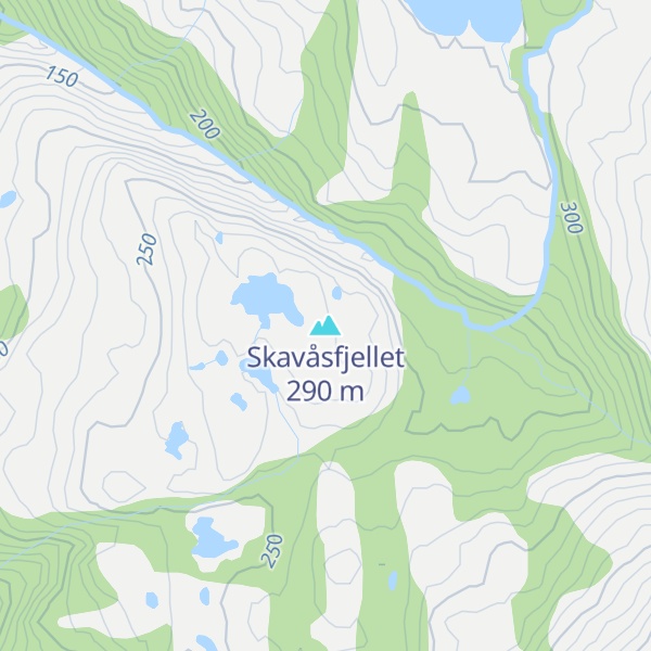Map of Skavåsfjellet