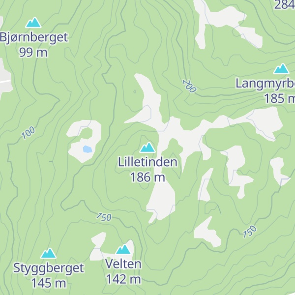 Map of Lilletinden