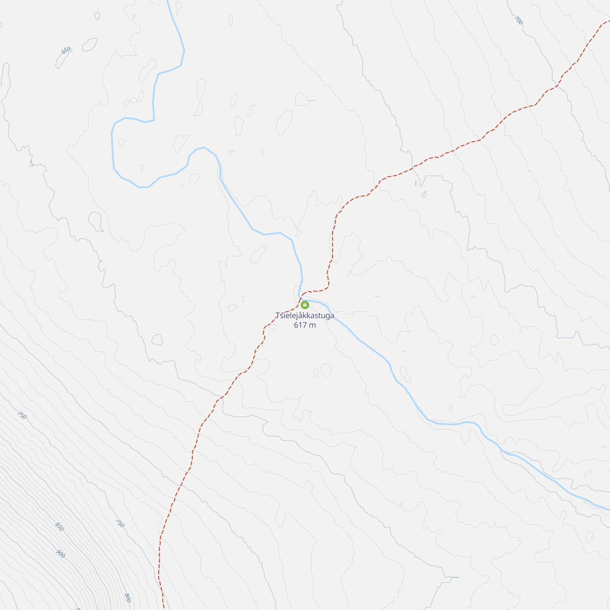 Tsielejåkkastuga map