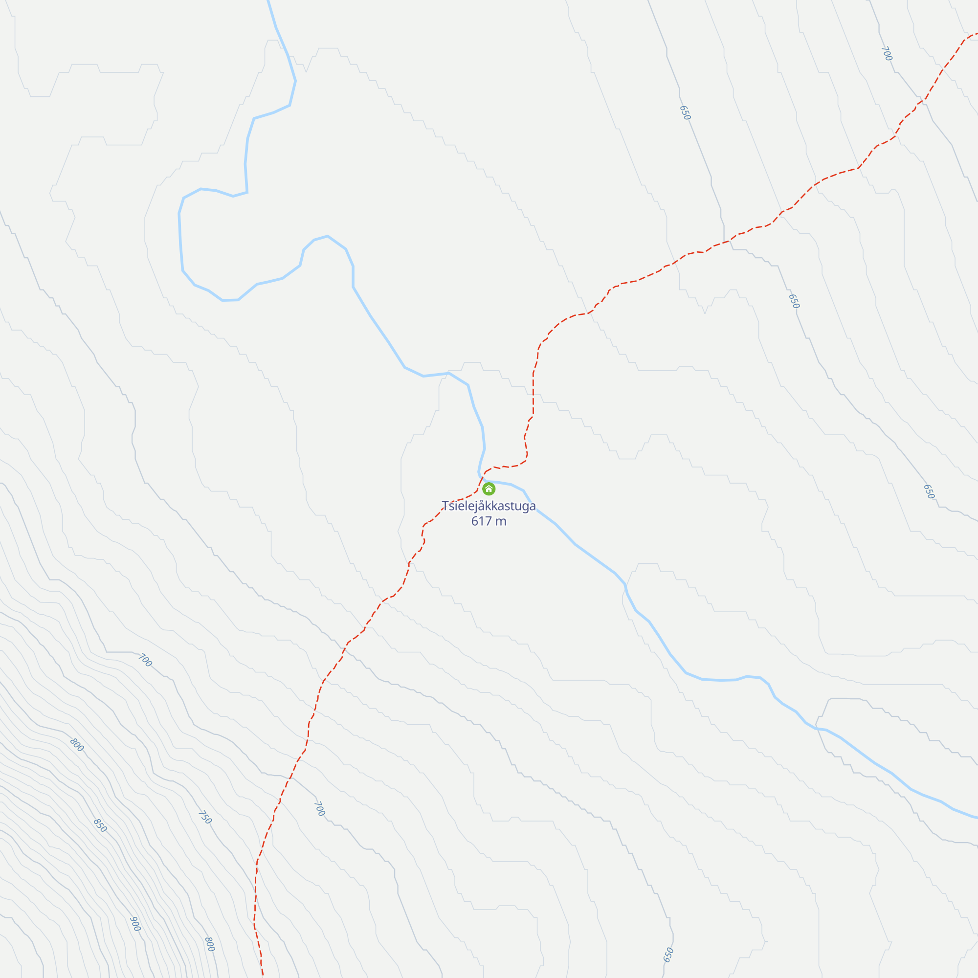 Tsielejåkkastuga map