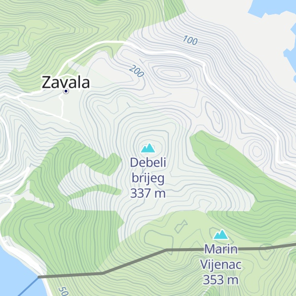 Map of Debeli brijeg