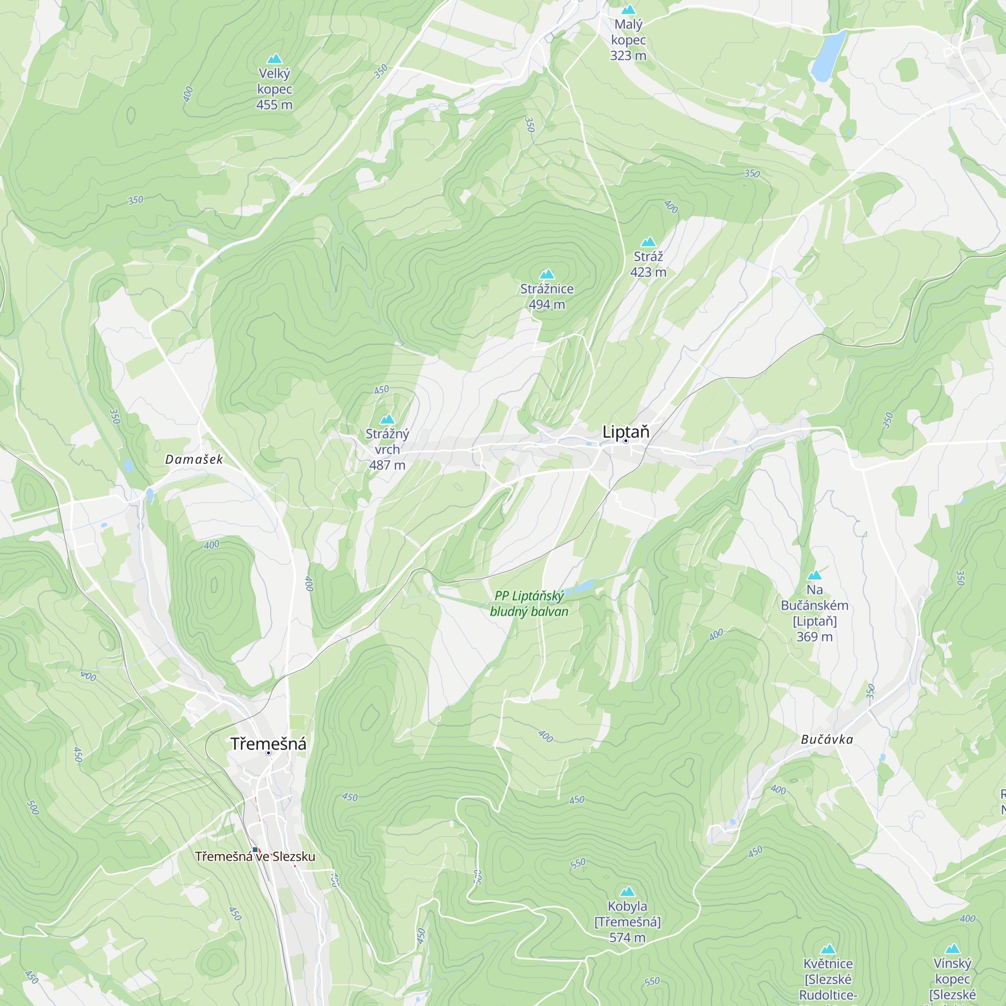 Myslivecká chata Liptaň map