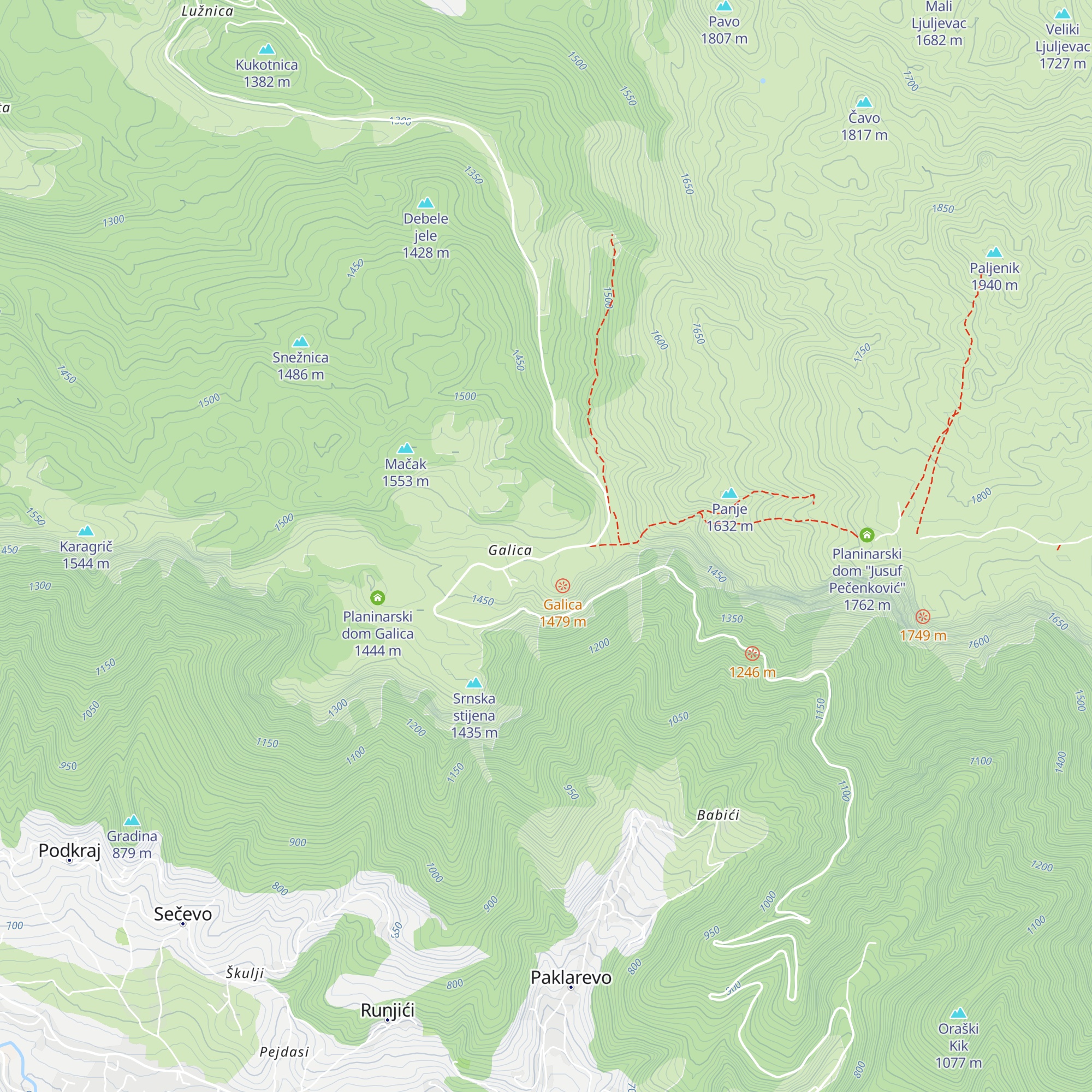 Planinarski dom Grof Erik Brandis map