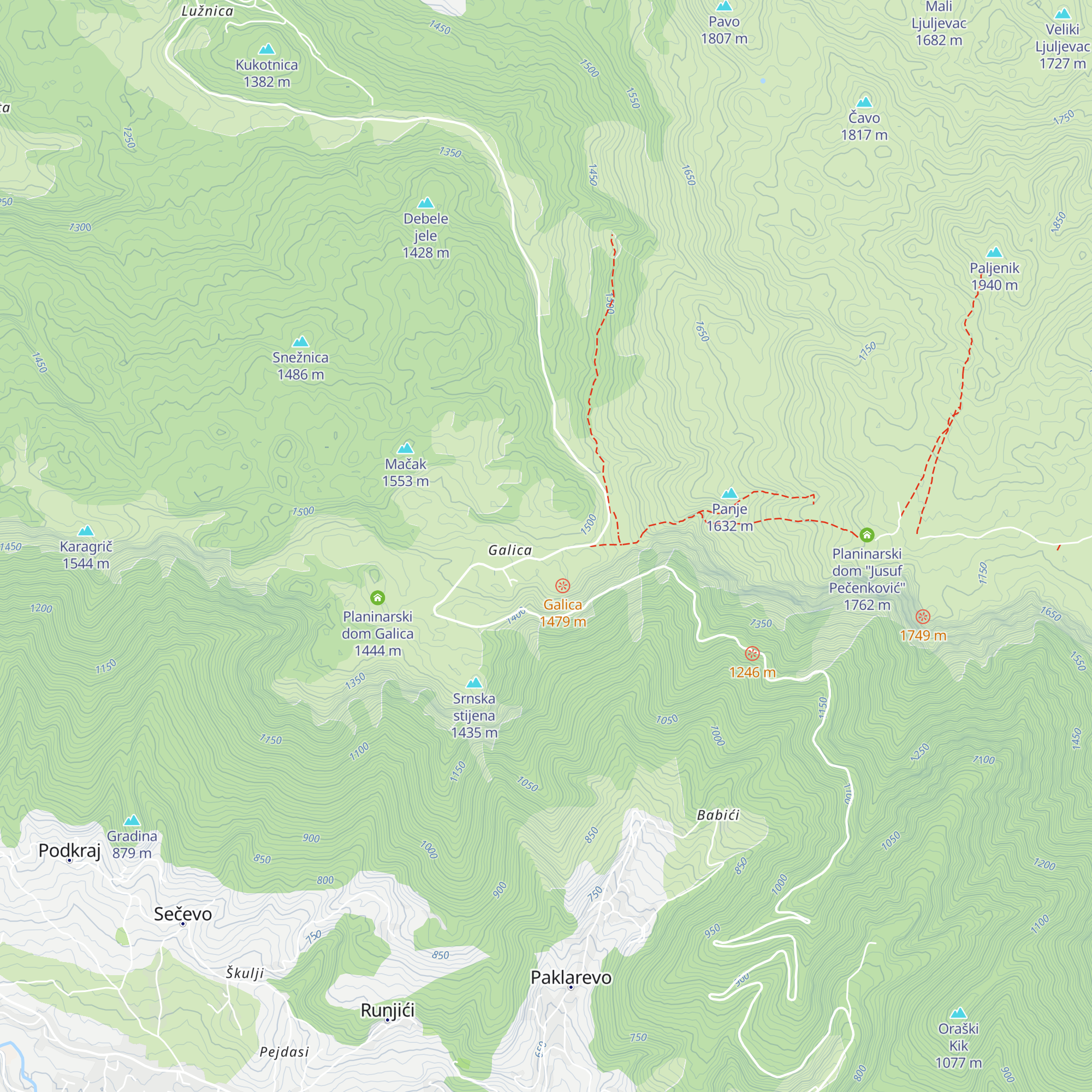 Planinarski dom Grof Erik Brandis map