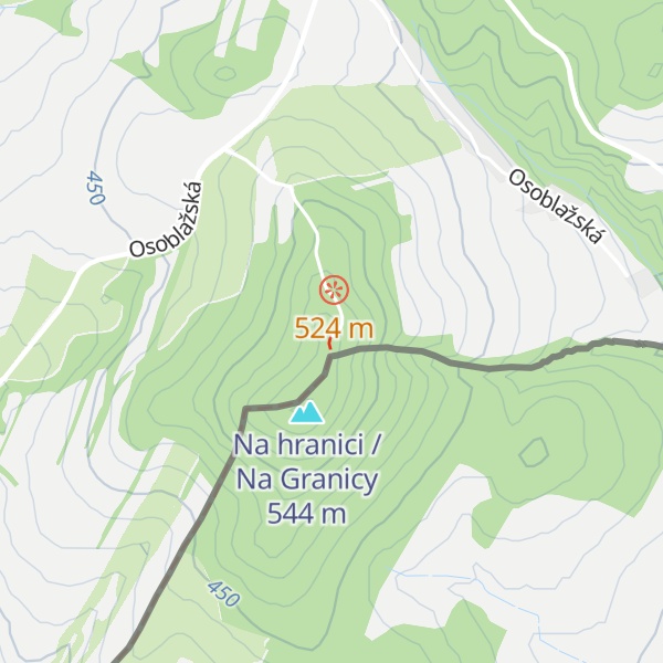 Map of Hraniční vrch / Góra Graniczna
