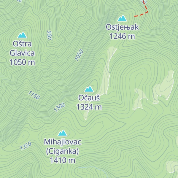 Map of Očauš
