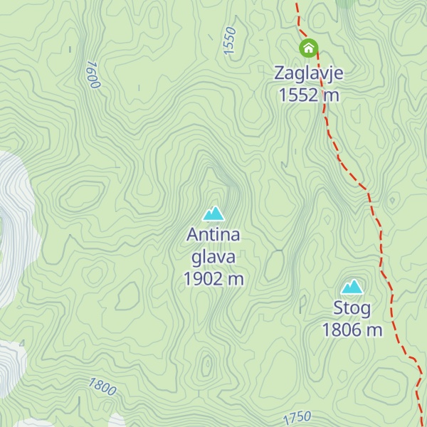 Map of Antina glava