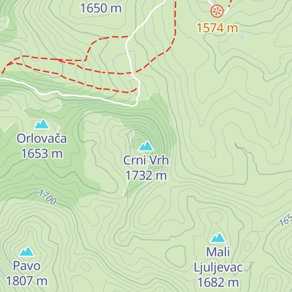 Map of Crni Vrh