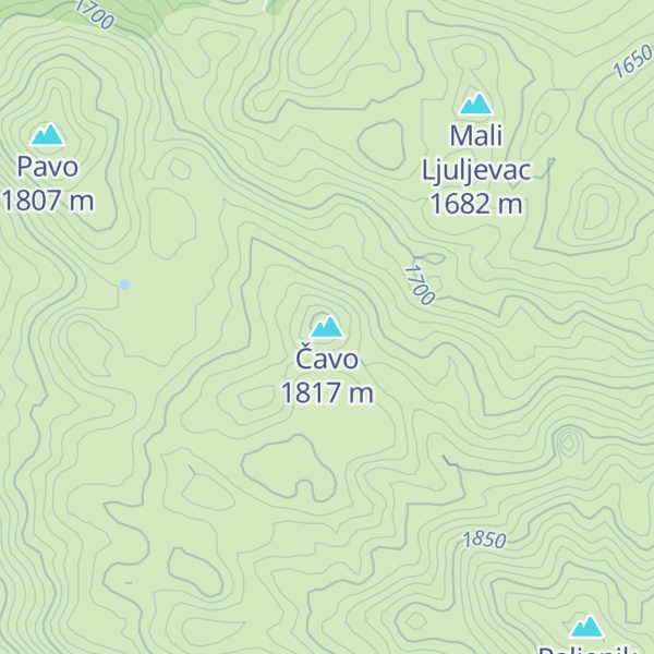 Map of Čavo