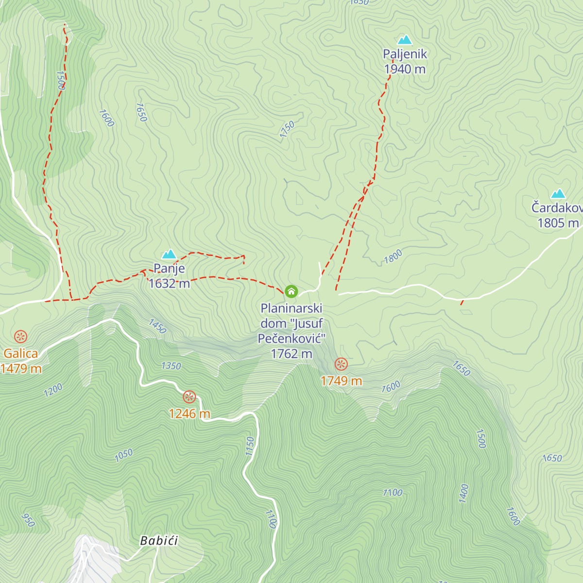 Planinarski dom "Jusuf Pečenković" map