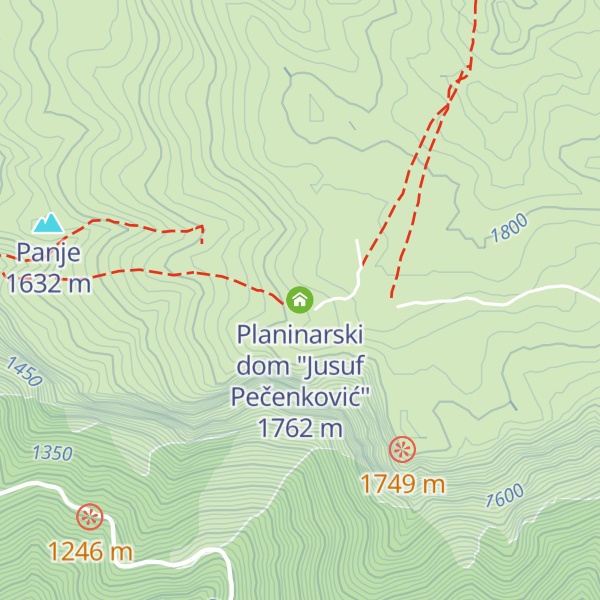 Map of Planinarski dom "Jusuf Pečenković"