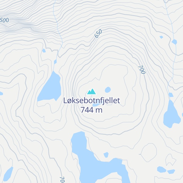 Map of Løksebotnfjellet
