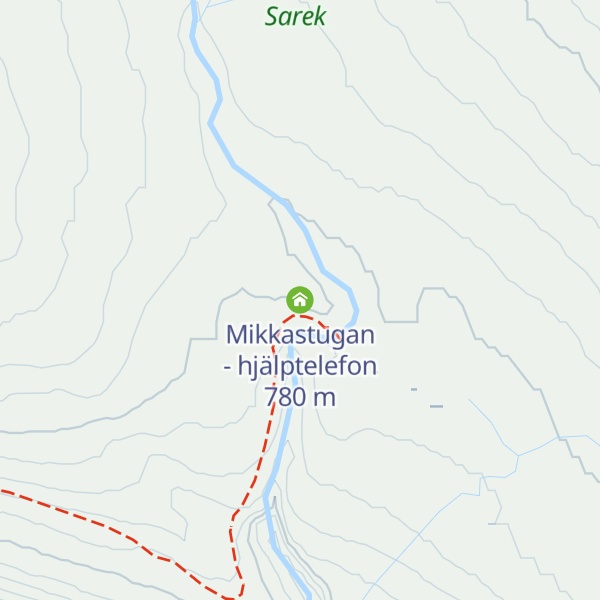 Map of Mikkastugan - hjälptelefon