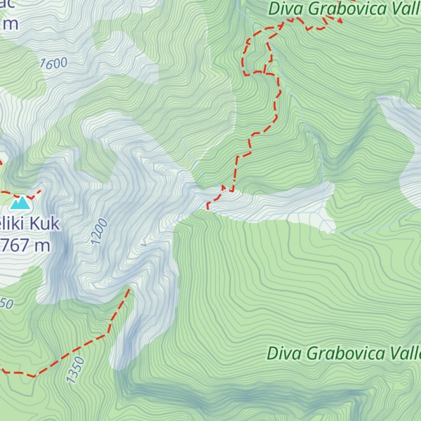Map of Bivak pod Velikim Kukom