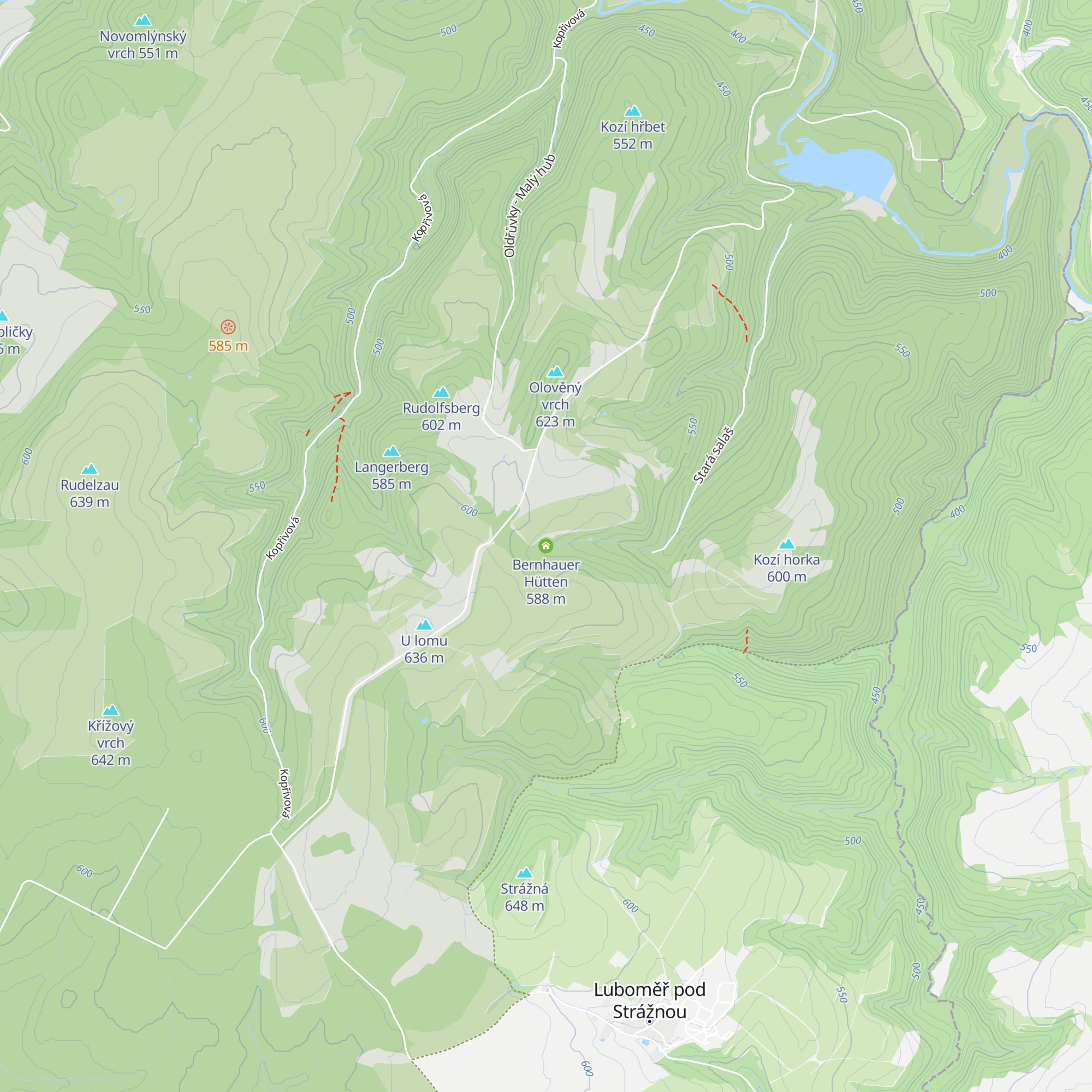 Bernhauer Hütten map