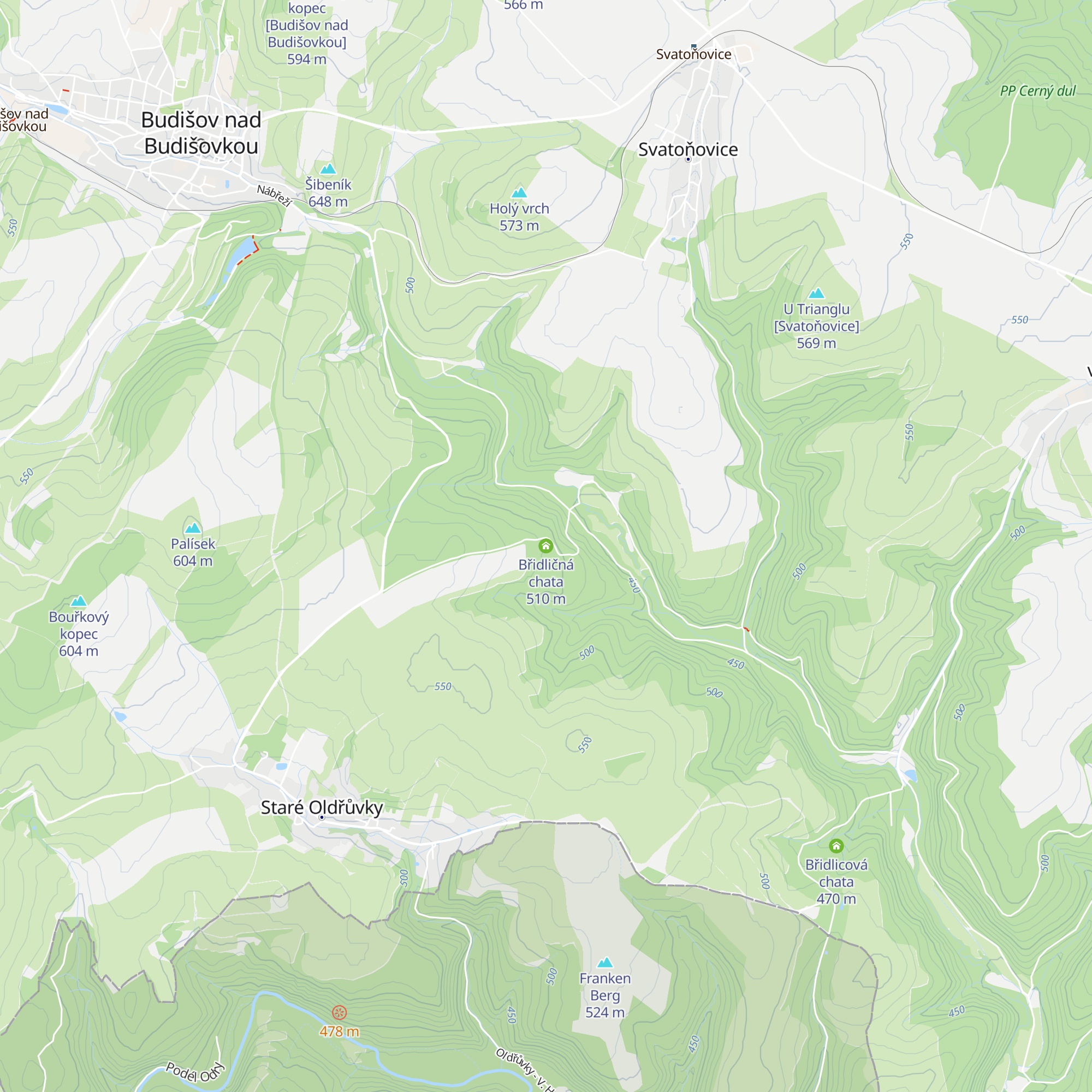 Břidličná chata map