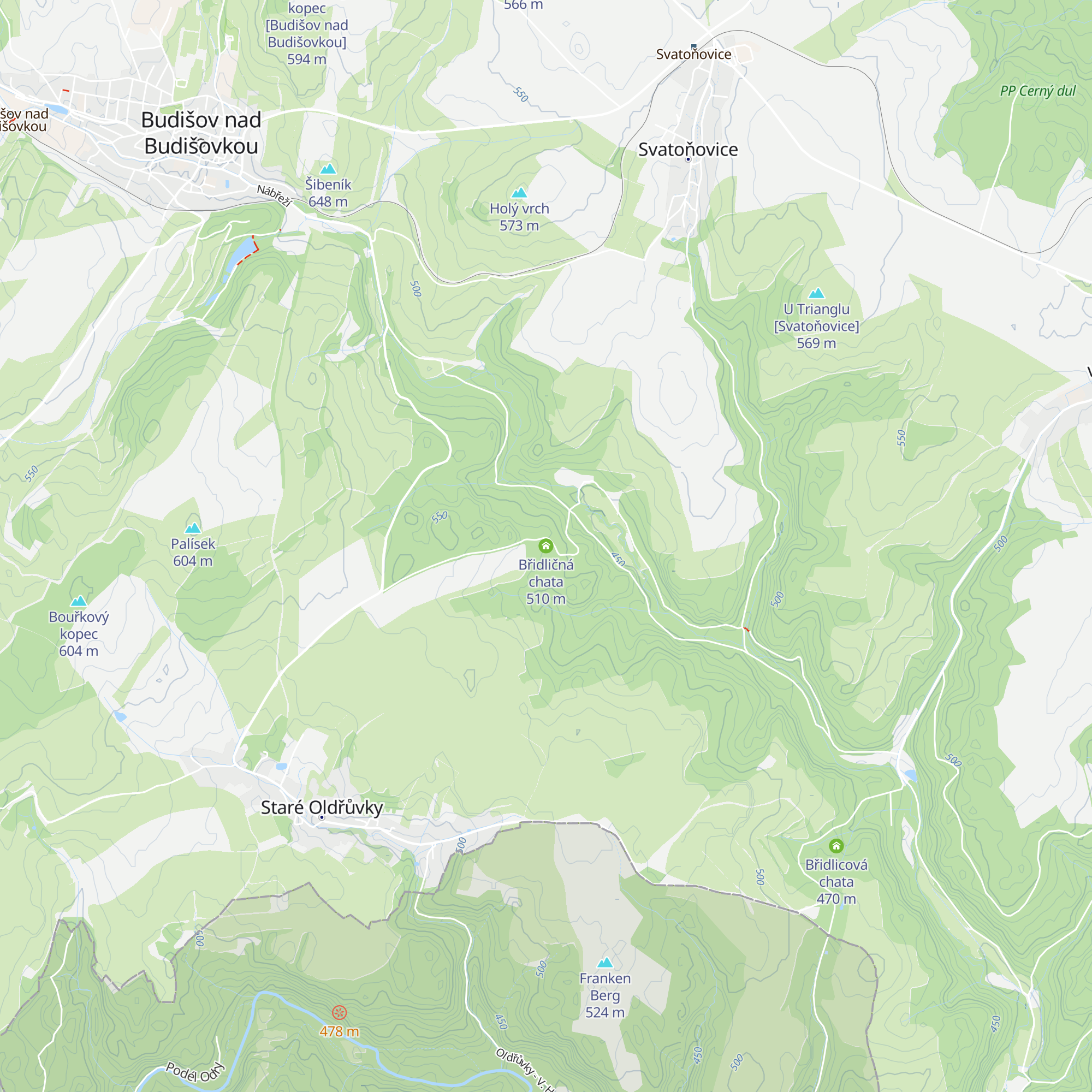 Břidličná chata map