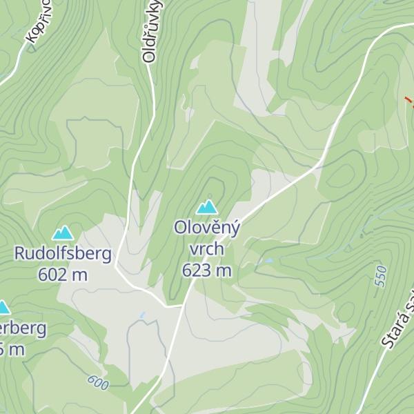 Map of Olověný vrch