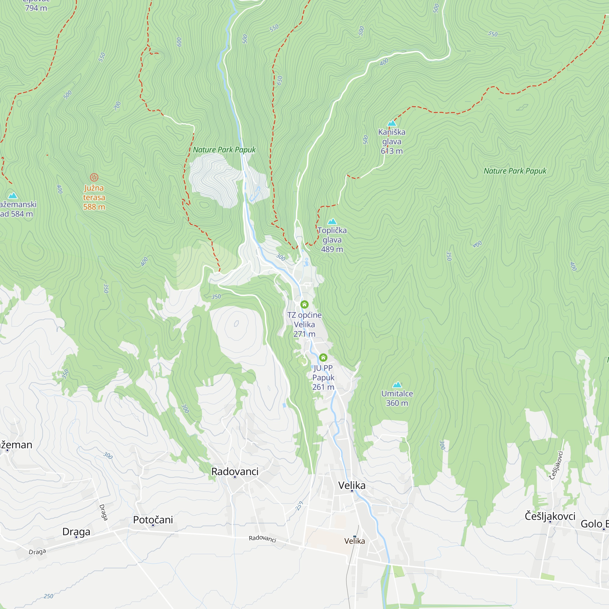 TZ općine Velika map