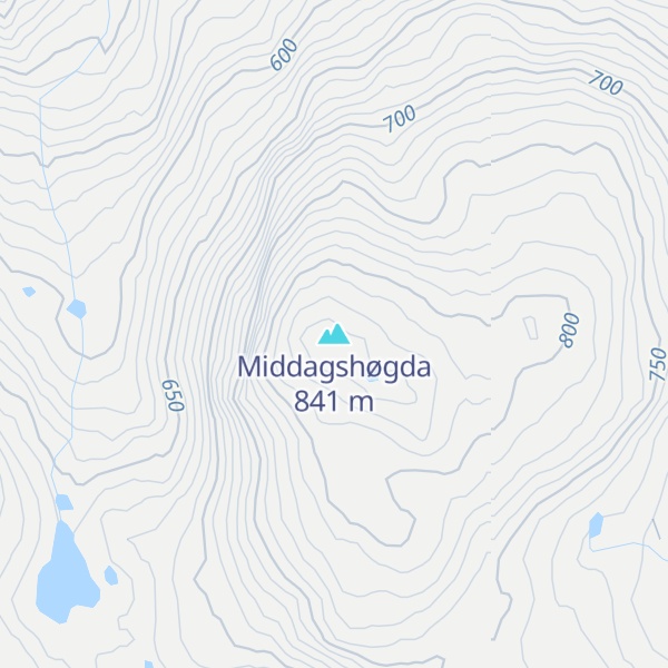 Map of Middagshøgda