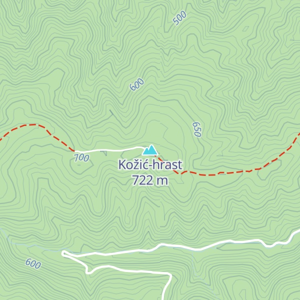 Map of Kožić-hrast