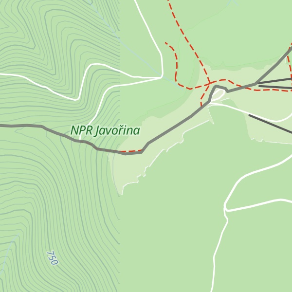 Map of Veľká Javorina, hrebeň