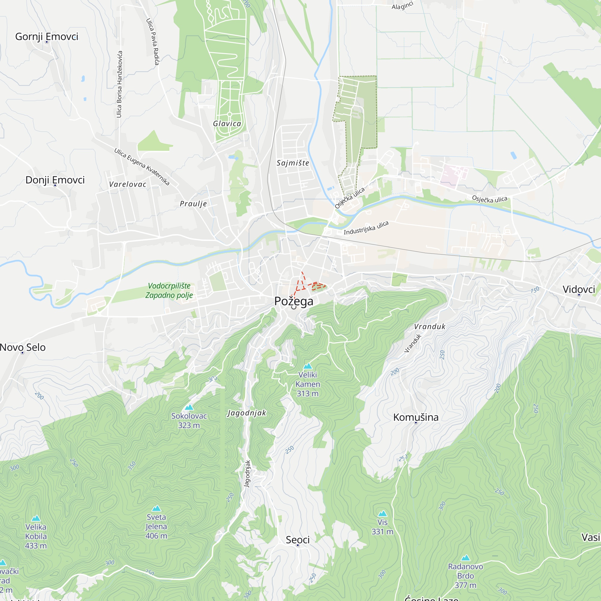 Požega Tourist Board map