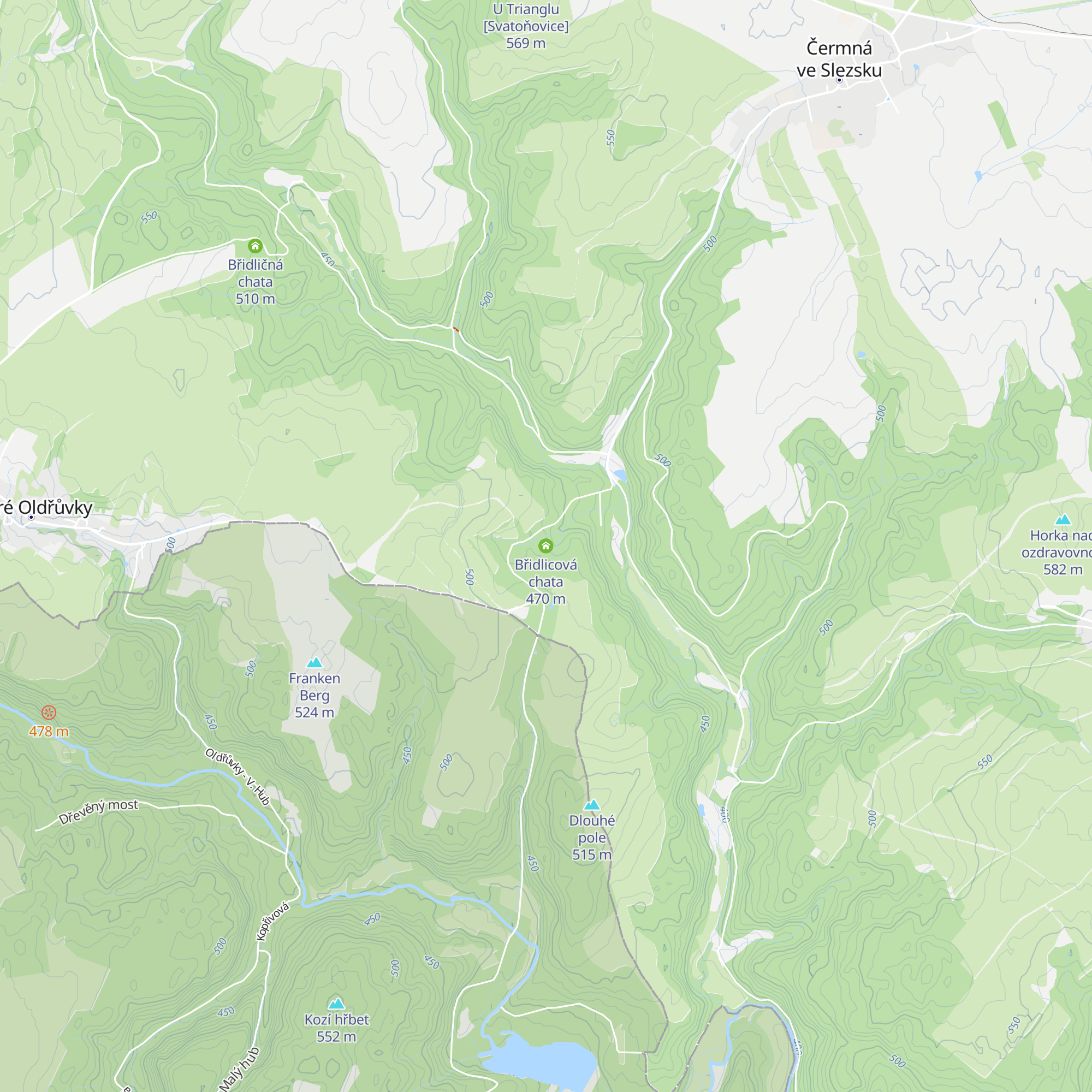 Břidlicová chata map