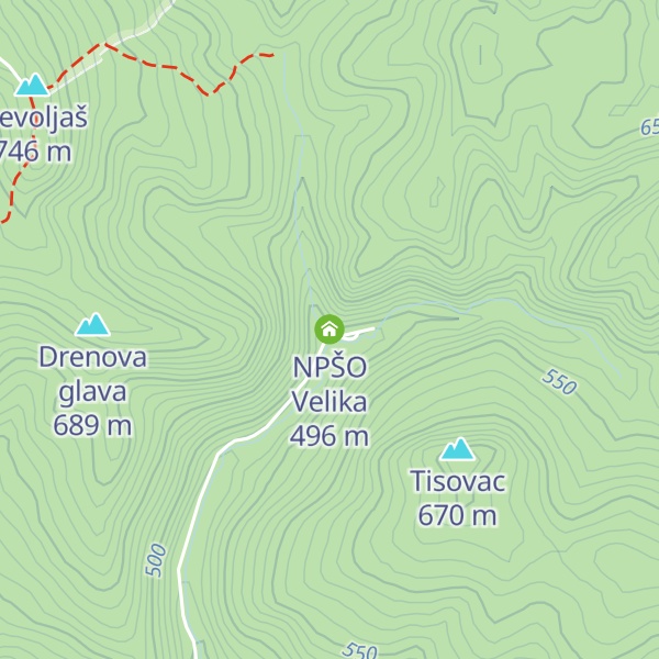 Map of NPŠO Velika